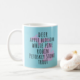 Michigan Statsymboler Enkel Text Kaffe Mugg