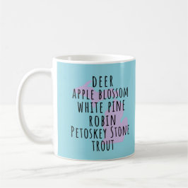 Michigan Statsymboler Enkel Text Kaffe Mugg