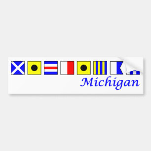 Michigan stavade i nautiskt flaggaalfabet bildekal