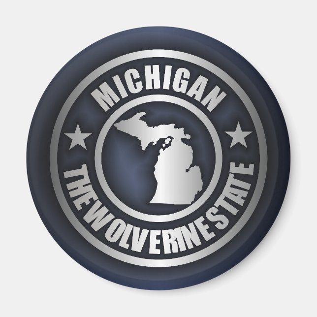 "Michigan Steel" Magnet (Blue) (Framsidan)