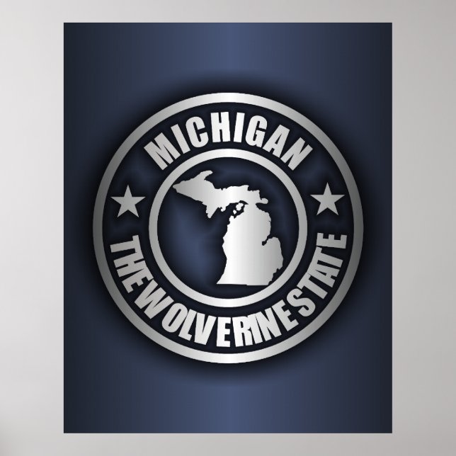 "Michigan Steel" Poster & skriver ut (blått) (Framsidan)