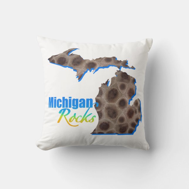 Michigan sten | Petoskey-sten mönster Kudde (Framsida)