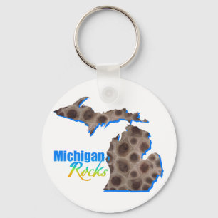 Michigan sten   Petoskey-sten mönster Nyckelring