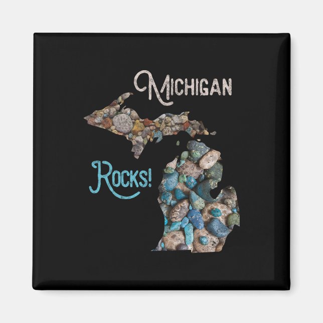 Michigan Sten Petoskey Stone Hunting Tee Underbar  Magnet (Framsidan)