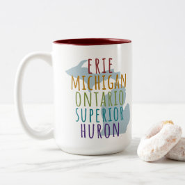 Michigan Stora sjöarna Handskformade staten Kaffe Två-Tonad Mugg