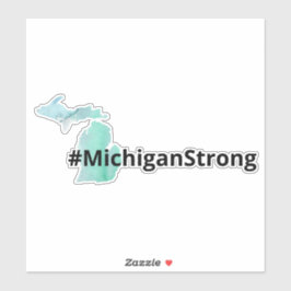 Michigan Strong Michigan Silhouette Watercolor Klistermärken