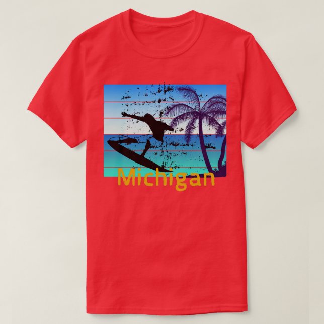 Michigan surfing i USA1 T Shirt (Design framsida)