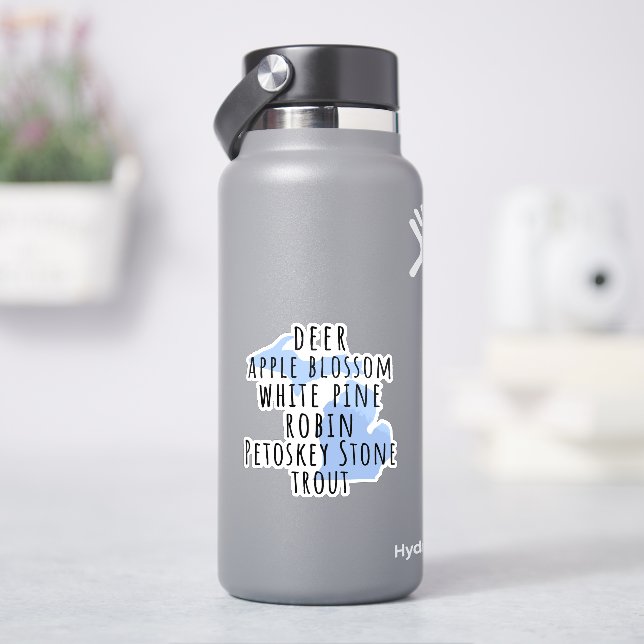 Michigan symboler vinyldekaler klistermärken (HydroFlask)