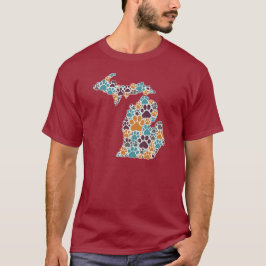 Michigan Tass avtryck Basic Mörk T-Shirt