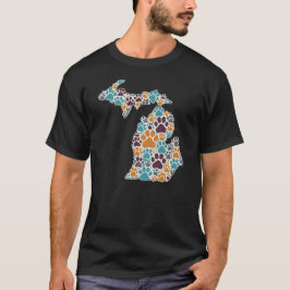 Michigan Tass avtryck Basic Mörk T-Shirt