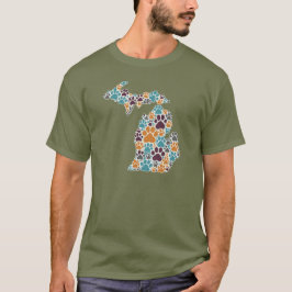 Michigan Tass avtryck Basic Mörk T-Shirt