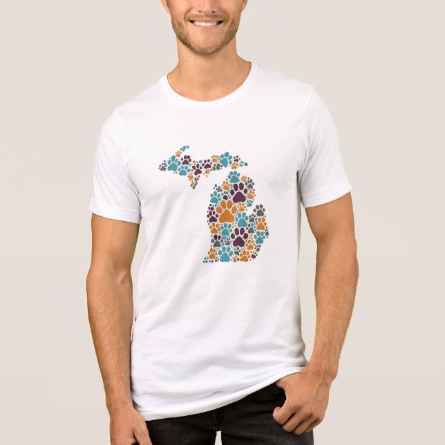 Michigan Tass avtryck Bella+Canvas T Shirt (Framsida)