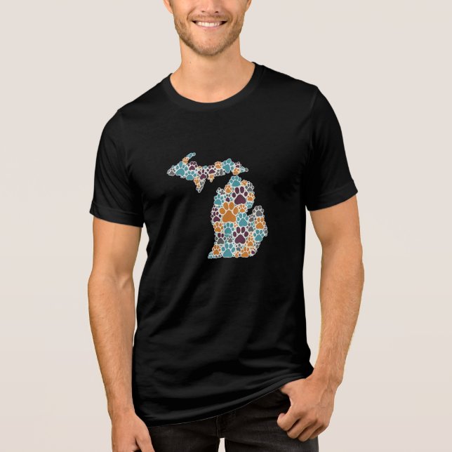 Michigan Tass avtryck Bella+Canvas T Shirt (Framsida)