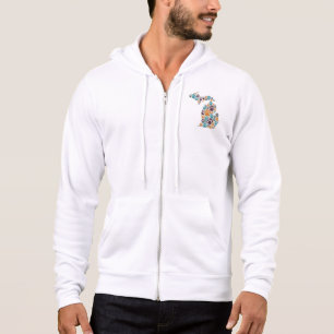 Michigan Tass avtryck Manar zip-up Hoodie T Shirt