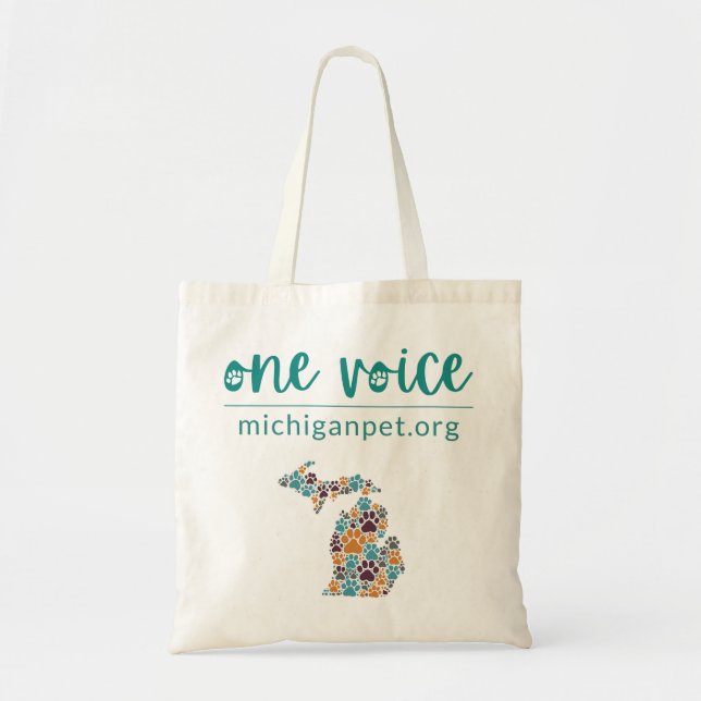 Michigan Tass avtryck One Voice Tote Bag Tygkasse (Framsidan)