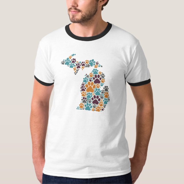 Michigan Tass avtryck Ringer Shirt T (Framsida)