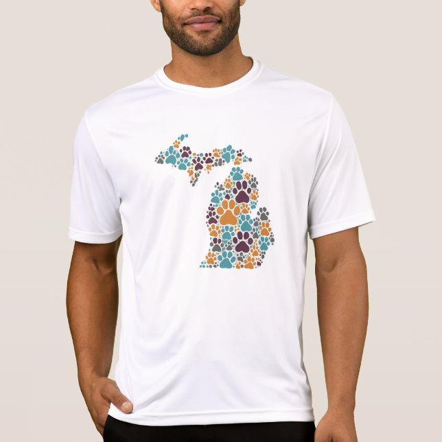 Michigan Tass avtryck Sport-Tek T Shirt (Framsida)