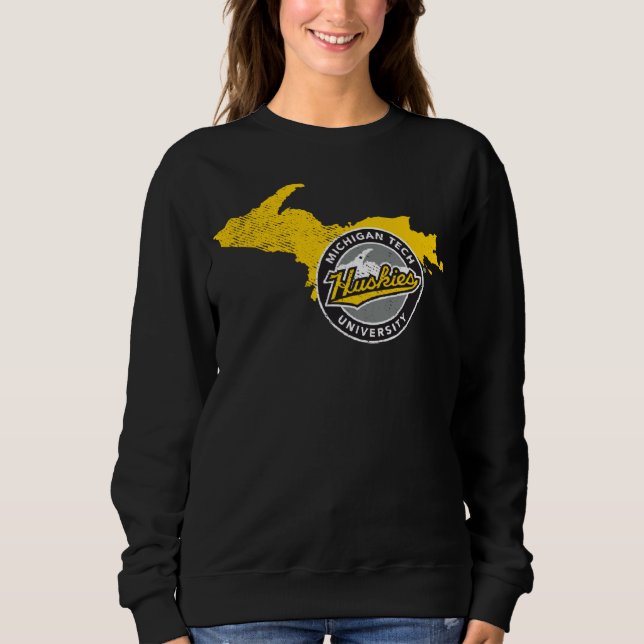 Michigan Tech Huskies Delstatsform T Shirt (Framsida)