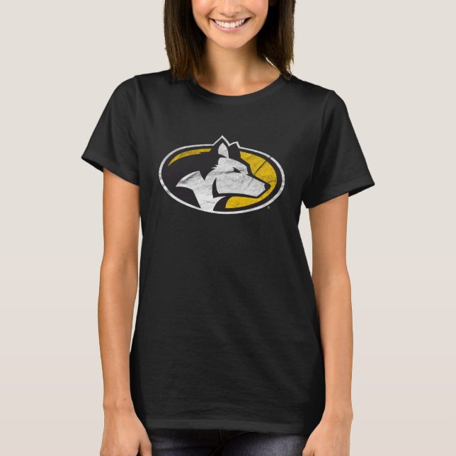 Michigan Tech Huskies Disted Primary T Shirt (Framsida)