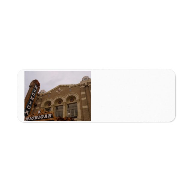 Michigan Theater, Ann Arbor adressetiketters Returadress Etikett (Framsidan)