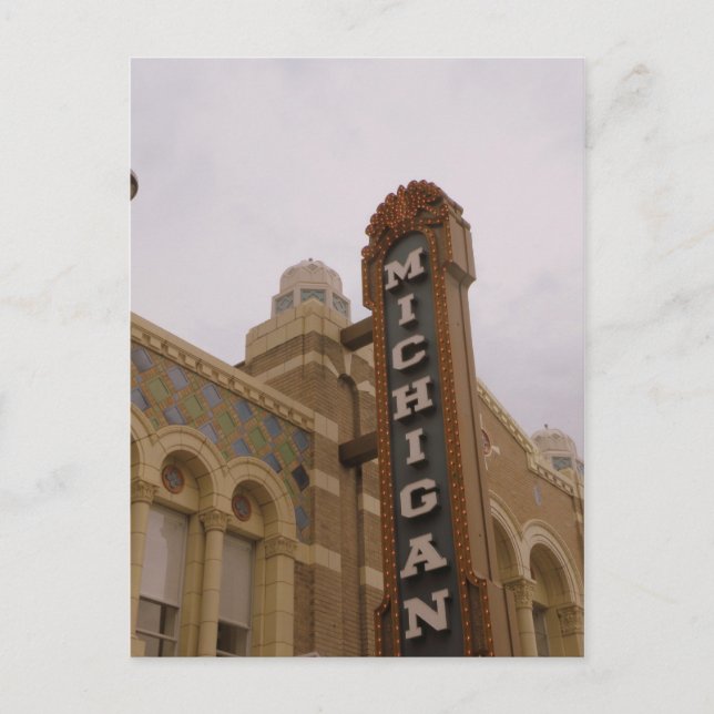 Michigan Theater Postcard Vykort (Framsida)