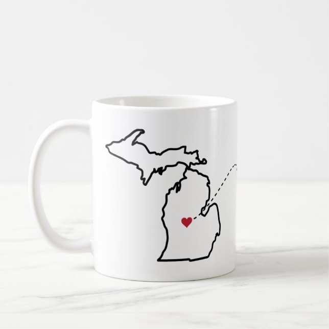 Michigan to Tennessee - Heart2Heart Coffee Mug Kaffemugg (Vänster)