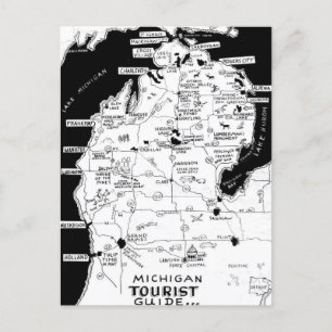 Michigan turistkartor Postkort Vykort