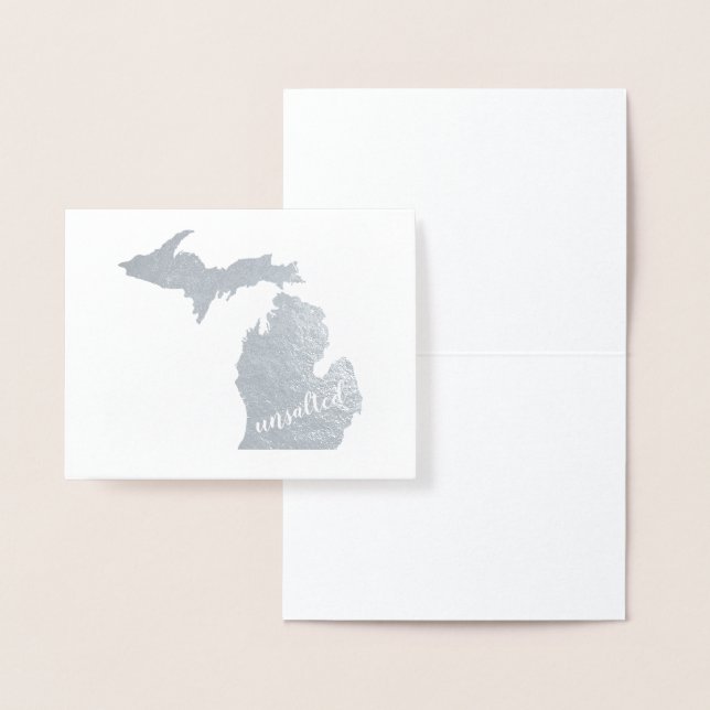 Michigan Typography Michigan State Karta Osalted Folierat Kort (Display)
