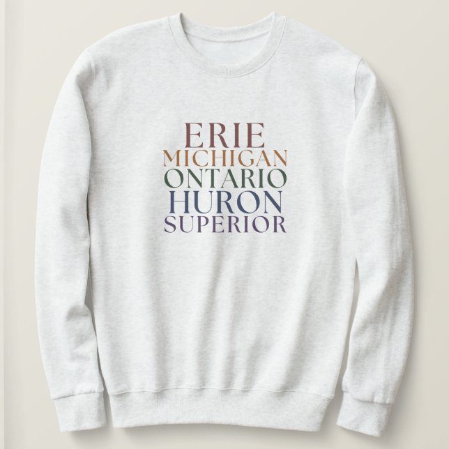 Michigan Underbar Sjöar Pullover Sweatshirt T Shirt (Design framsida)