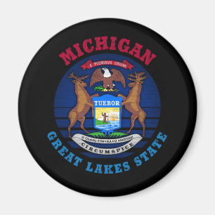 MICHIGAN UNDERBAR SJÖAR STATLIG FLAGGA MAGNET