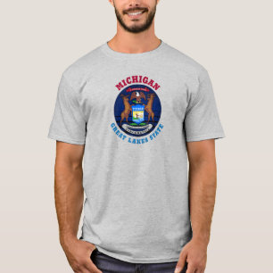 MICHIGAN UNDERBAR SJÖAR STATLIG FLAGGA T SHIRT
