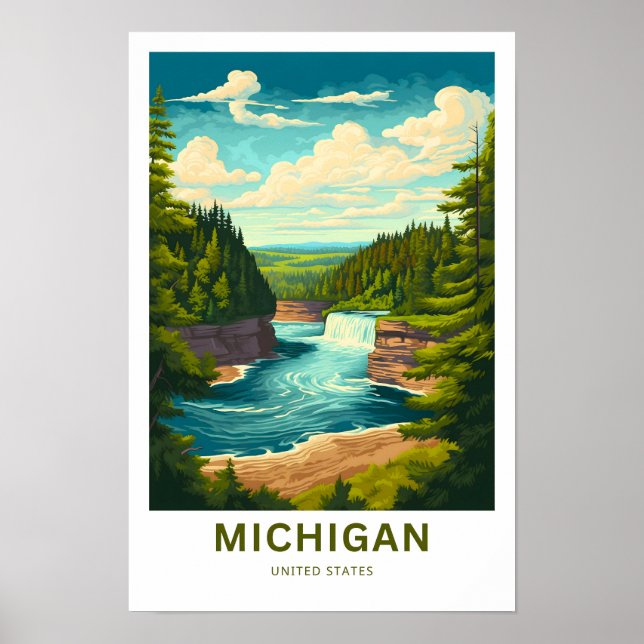 Michigan United States Travel Print Poster (Framsidan)