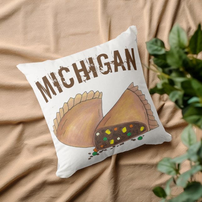 Michigan Upper Peninsula Pasty Kött Paj Foodie Kudde (Michigan Pasty Pillow)