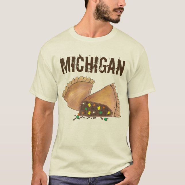 Michigan Upper Peninsula Pasty Kött Paj Foodie Tee (Framsida)