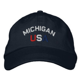 Michigan USA Embroiderade Navy Blue Hat Broderad Keps