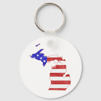 Michigan USA flagga silhouette-staten karta Nyckelring
