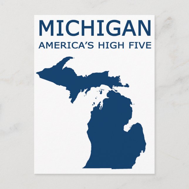 Michigan. USA:s höga fem Vykort (Framsida)
