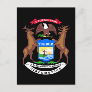 Michigan vapensköld vykort