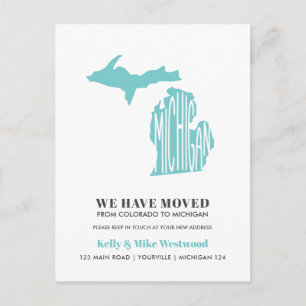 MICHIGAN  Vi har flyttat Ny adress Nytt hem Vykort