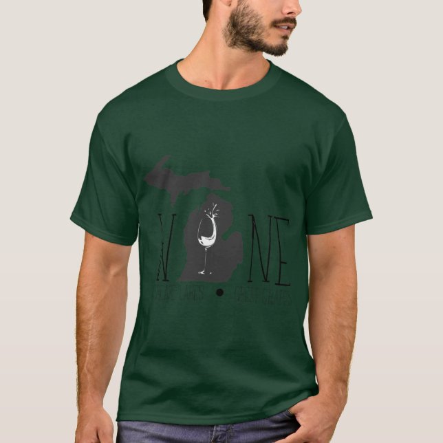 Michigan Vin Stora Sjöarna Stora Druvor T Shirt (Framsida)