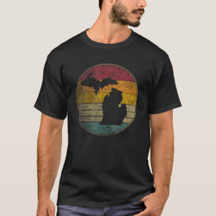 Michigan Vintage Distress Retro Stil Silhouette T Shirt