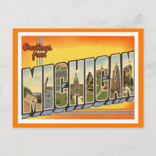 Michigan Vintage resor Vykort