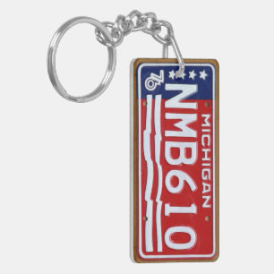 Michigan vintageregistreringsskylt 1976 Keychain