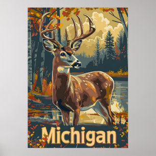 Michigan Vitskalig hjort Poster