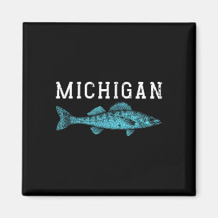 Michigan Walleye Fisherman Angler Midwest Magnet