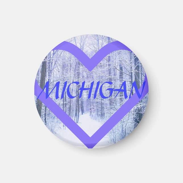 MICHIGAN WINTER PUR<3BLU MAGNET (Framsidan)