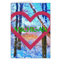 Michigan Winter Wood Marsh Card
