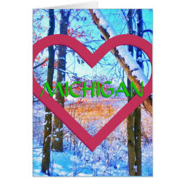 Michigan Winter Wood Marsh Card OBS Kort