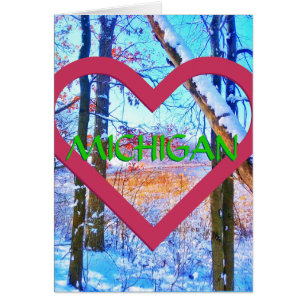 Michigan Winter Wood Marsh Card OBS Kort