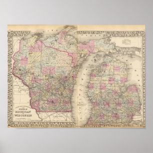 Michigan Wisconsin Poster